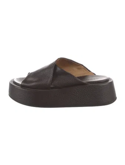 Pre-owned Marsèll Leather Slides In Brown