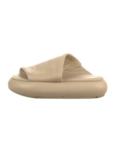 Pre-owned Marsèll Leather Slides In Neutrals