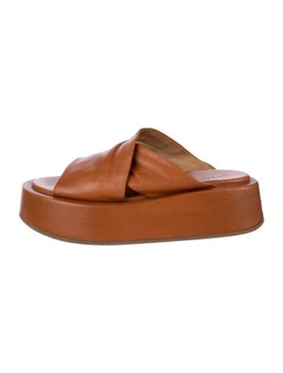 Pre-owned Marsèll Leather Slides In Orange