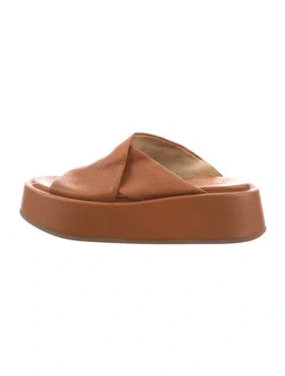 Pre-owned Marsèll Leather Slides In Orange