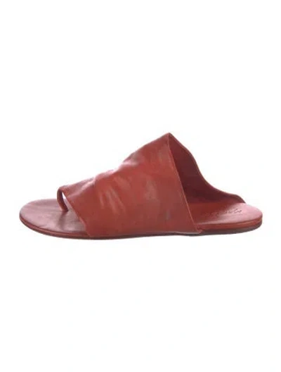 Pre-owned Marsèll Leather Slides In Red