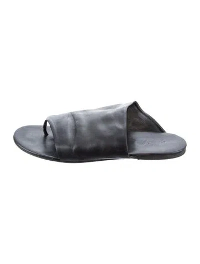 Pre-owned Marsèll Leather Slides In Silver