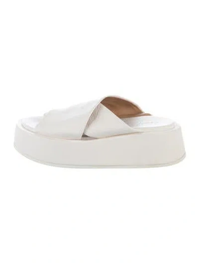 Pre-owned Marsèll Leather Slides In White