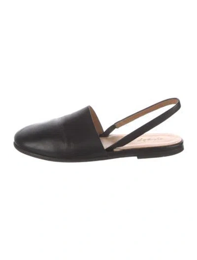 Pre-owned Marsèll Leather Slingback Flats In Black