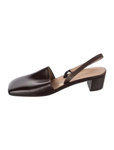 Pre-owned Marsèll Leather Slingback Pumps In Brown