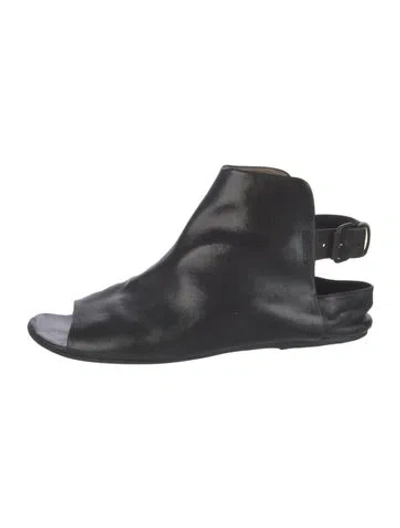 Pre-owned Marsèll Leather Slingback Sandals In Black