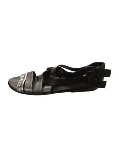 Pre-owned Marsèll Leather Slingback Sandals In Black