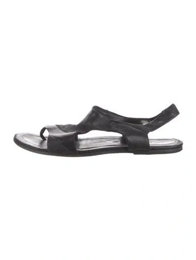 Pre-owned Marsèll Leather Slingback Sandals In Black