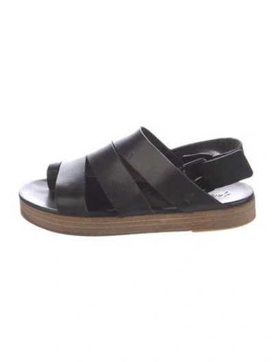 Pre-owned Marsèll Leather Slingback Sandals In Black