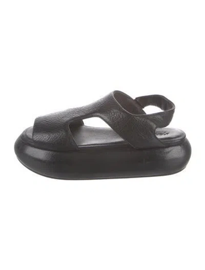 Pre-owned Marsèll Leather Slingback Sandals In Black
