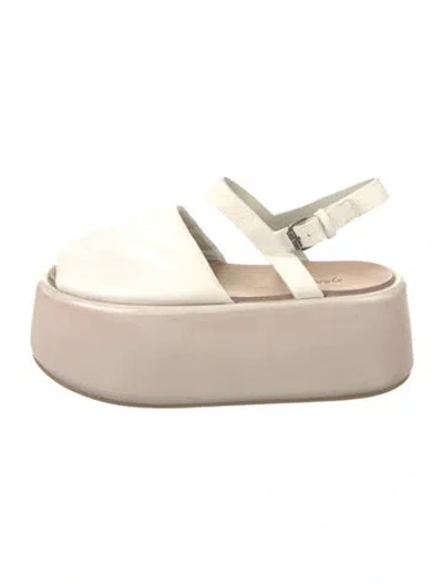 Pre-owned Marsèll Leather Slingback Sandals In White