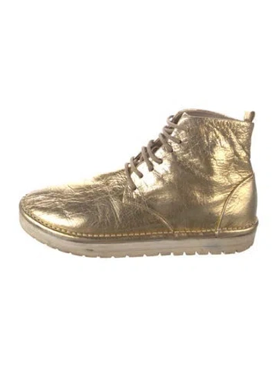 Pre-owned Marsèll Leather Sneakers In Gold/metallic