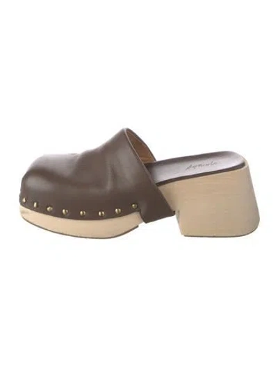 Pre-owned Marsèll Leather Studded Accents Mules In Brown