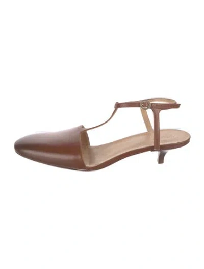 Pre-owned Marsèll Leather T-strap Pumps In Brown