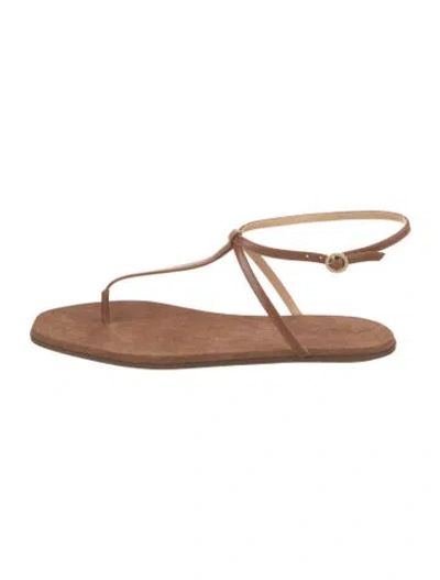 Pre-owned Marsèll Leather T-strap Sandals In Brown