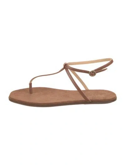 Pre-owned Marsèll Leather T-strap Sandals In Brown