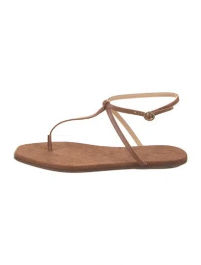 Pre-owned Marsèll Leather T-strap Sandals In Brown