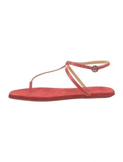Pre-owned Marsèll Leather T-strap Sandals In Red
