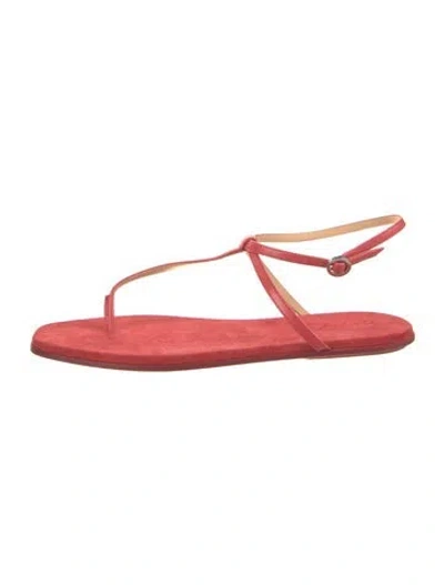Pre-owned Marsèll Leather T-strap Sandals W/ Tags In Red
