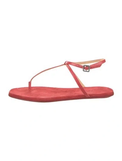 Pre-owned Marsèll Leather T-strap Sandals W/ Tags In Red