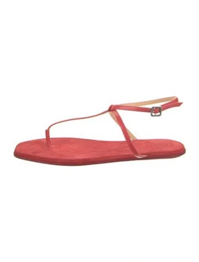 Pre-owned Marsèll Leather T-strap Sandals W/ Tags In Red