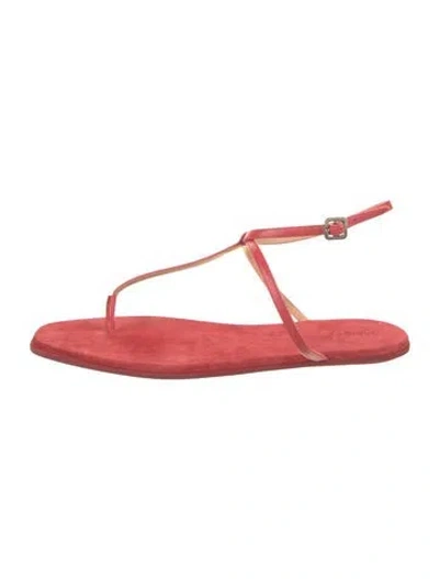 Pre-owned Marsèll Leather T-strap Sandals W/ Tags In Red