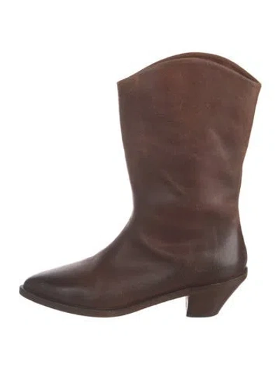 Pre-owned Marsèll Leather Western Boots In Brown