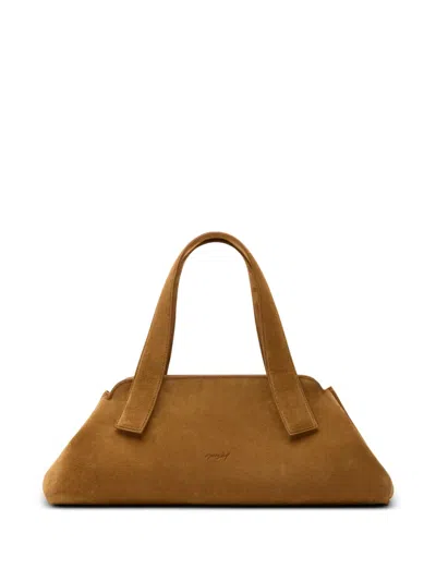 Marsèll Linea Basalt Suede Shoulder Bag In Brown