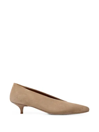 Marsèll Longiforma Suede Almond-toe Pumps In Brown