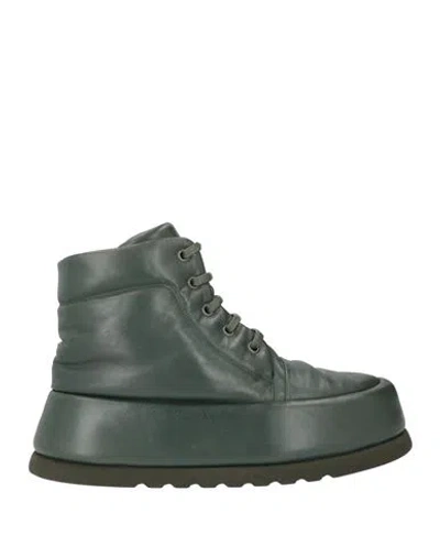 Marsèll Man Ankle Boots Military Green Size 8 Calfskin In Multi