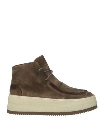 Marsèll Man Ankle Boots Military Green Size 8 Leather In Brown