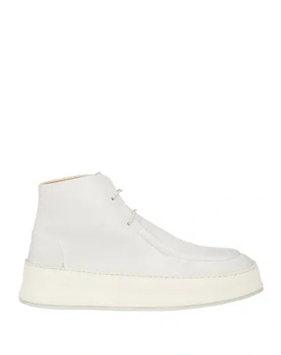 Marsèll Man Ankle Boots Off White Size 9 Leather In Multi