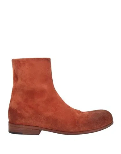Marsèll Man Ankle Boots Rust Size 12 Leather In Red
