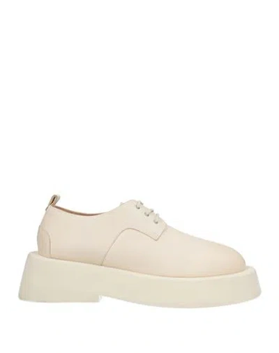 Marsèll Man Lace-up Shoes Ivory Size 7 Soft Leather In White
