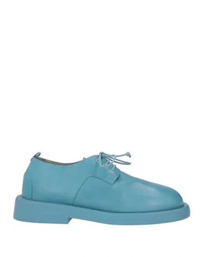Marsèll Man Lace-up Shoes Turquoise Size 9 Calfskin In Blue