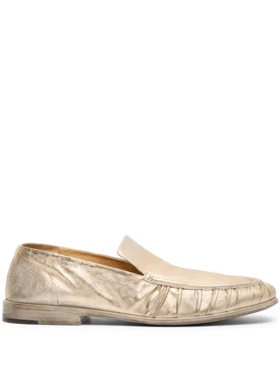 Marsèll Metallic-leather Loafers In Gold