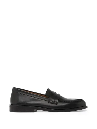Marsèll Black Mocasso Waxed Reversed Leather Loafers