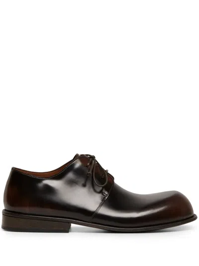Marsèll Zucca Zeppa Leather Derby Shoes In Braun