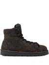 Marsèll Pallottola Lace-up Shearling Boots In Gray