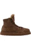 Marsèll Pallottola Shearling Lace-up Boot In Brown