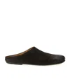 Marsèll Passo Suede Square Toe Flat Sandals In Black