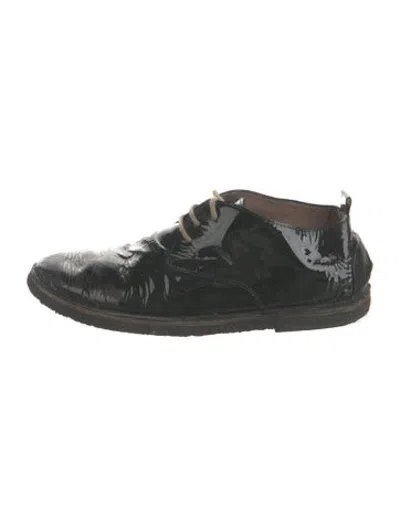 Pre-owned Marsèll Patent Leather Floral Print Oxfords In Black