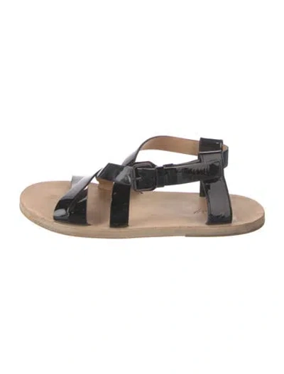 Pre-owned Marsèll Patent Leather Sandals In Black