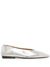 Marsèll Patent Leather Silver Ballerina Shoes In Silver
