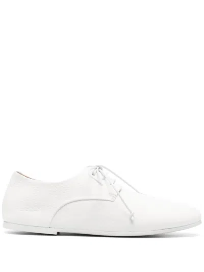 Marsèll Pebbled Leather Lace-up Oxfords In White