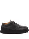 Marsèll Pebbled Leather Platform Derby Shoes In Black
