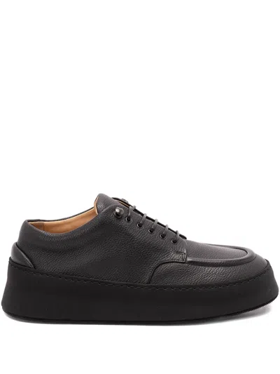 Marsèll Pebbled Leather Platform Derby Shoes In Black