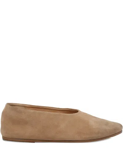 Marsèll Coltellaccio Basalt Leather Ballerina Shoes In Brown