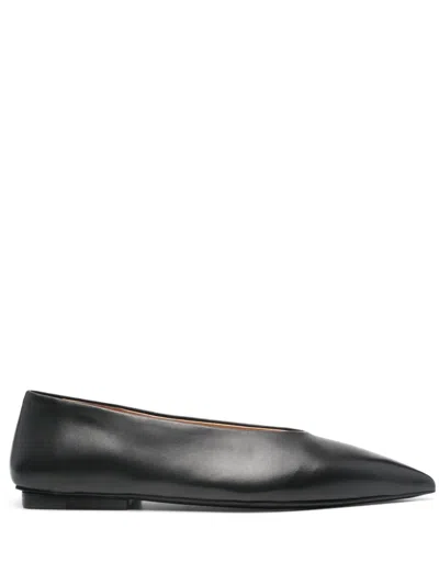 Marsèll Pointed-toe Leather Ballerinas In Black