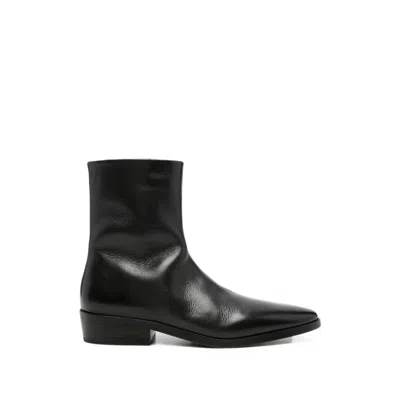 Marsèll Pointed-toe Leather With Side Zip Ankle Boot In Black